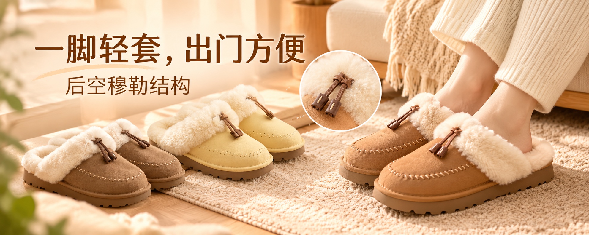 【即将到货】羊毛绒边穆勒棉拖|三色可选·35–40码 3