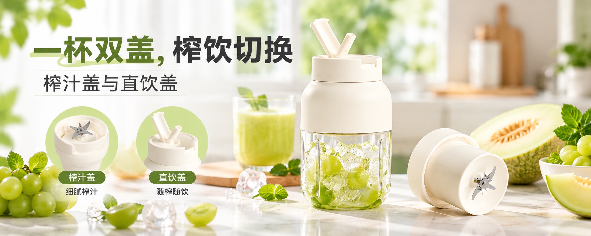 【即将到货】便携榨汁杯|一杯双盖·PC/Tritan材质可选 2