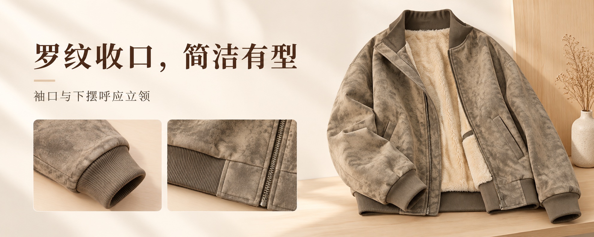 【即将到货】复古皮感立领夹克|三色·夹克与加绒款·S–3XL 3