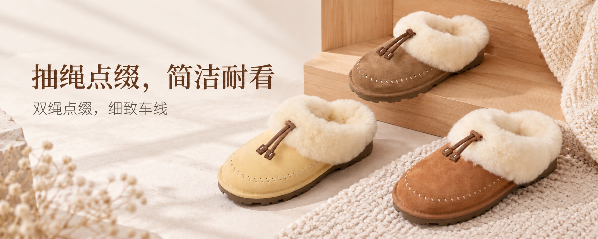 【即将到货】抽绳绒边包头棉拖|三色·标准与柔软升级款 2