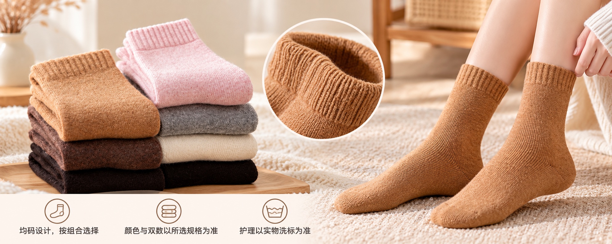 【即将到货】加绒毛圈保暖长袜|3双/5双装·均码 5