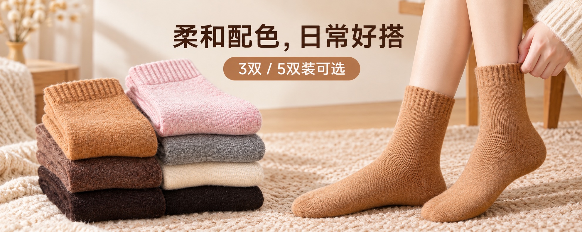 【即将到货】加绒毛圈保暖长袜|3双/5双装·均码 4