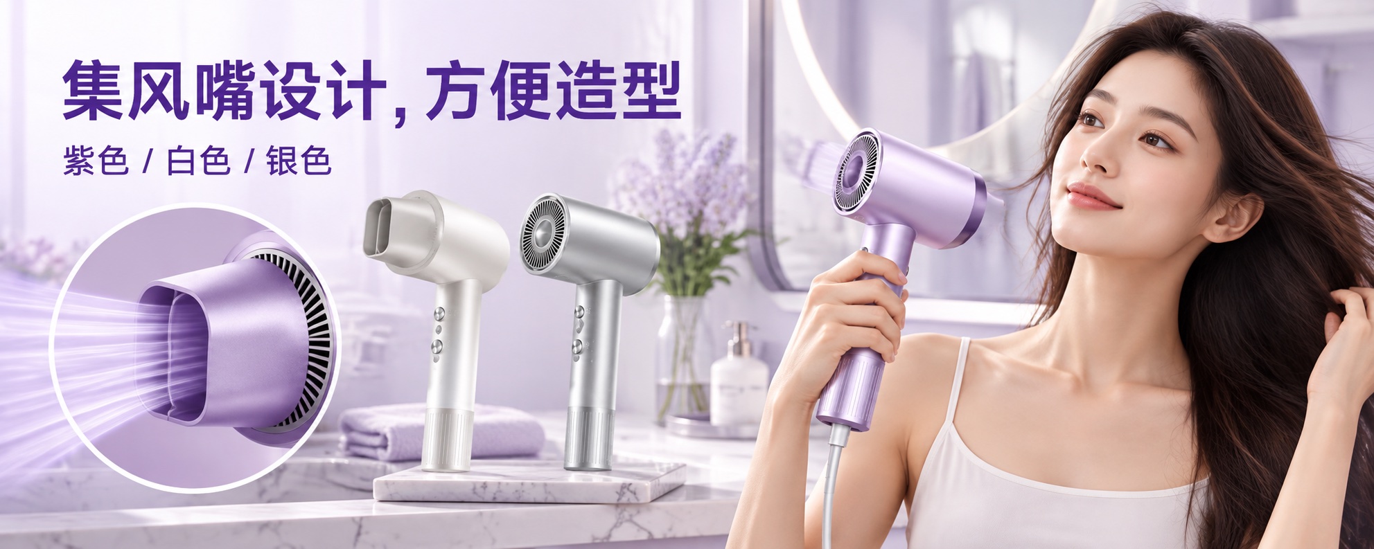 【即将到货】轻巧家用吹风机|紫白银三色·标准与礼盒款 3