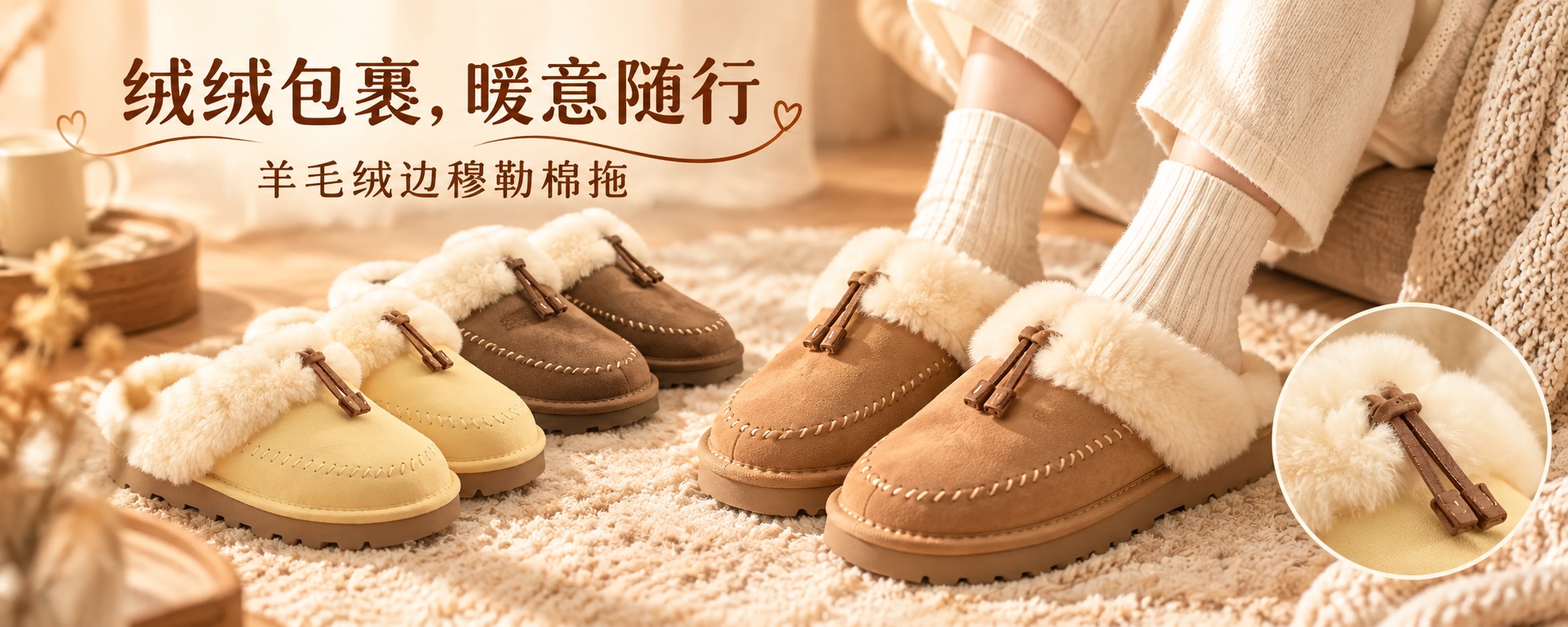 【即将到货】羊毛绒边穆勒棉拖|三色可选·35–40码 1