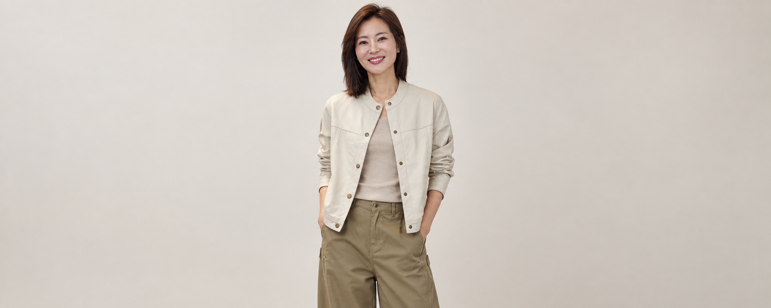 【即将到货】复古小立领皮感短夹克|按扣开襟·三色·M–3XL 1