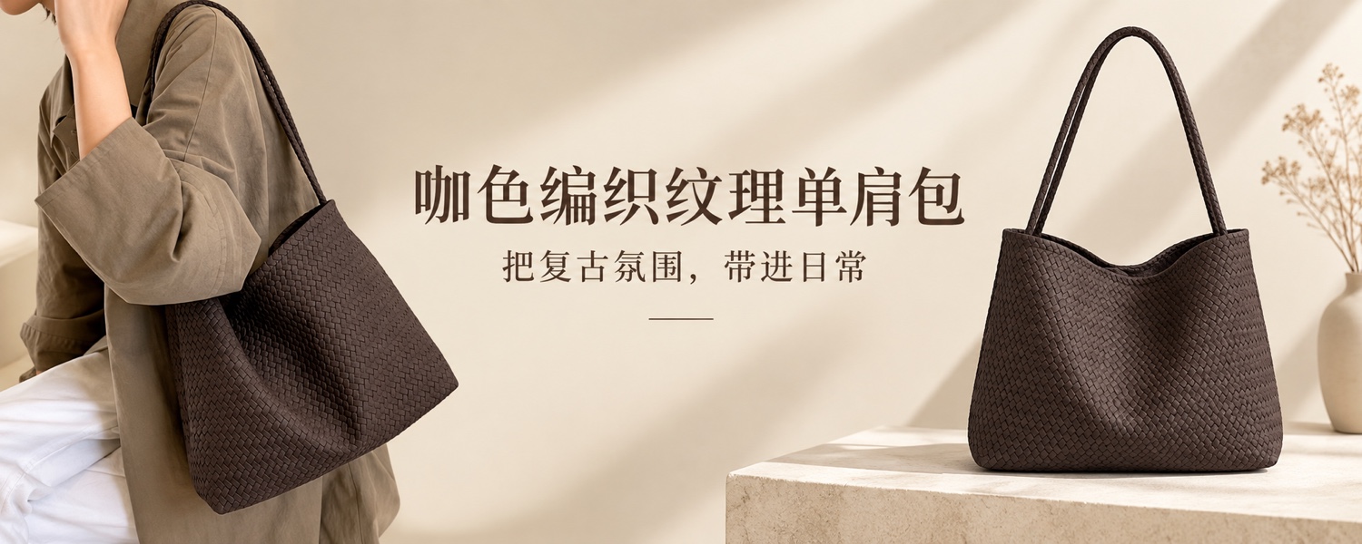 【即将到货】复古咖色编织纹理单肩包|手提肩背·日常百搭 1