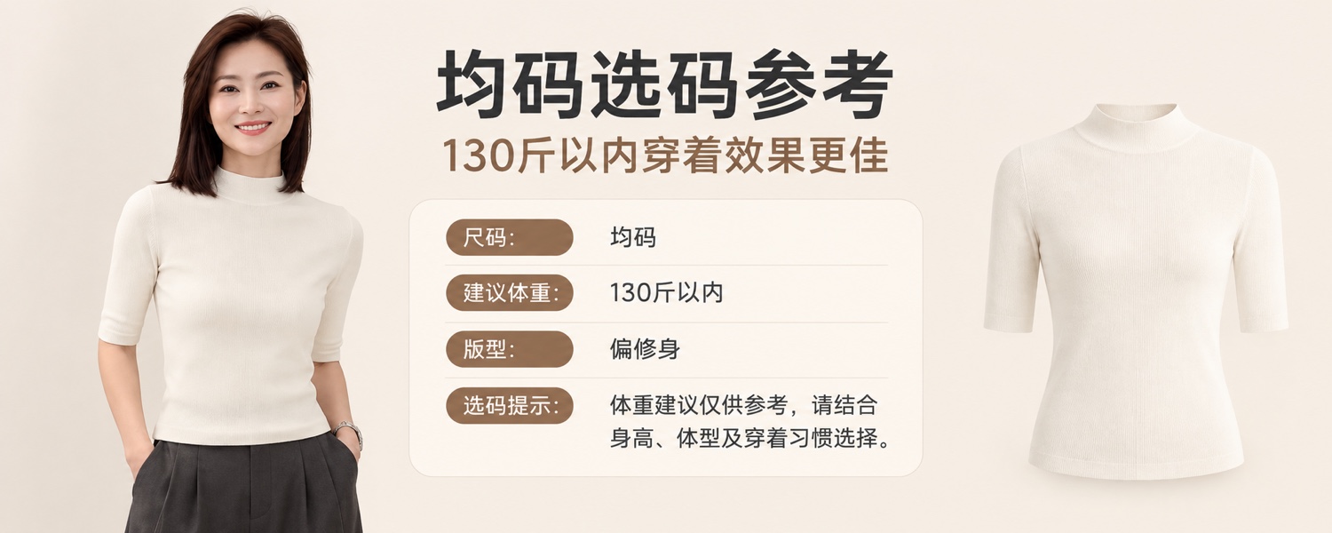 【即将到货】气质半高领五分袖针织衫|高弹柔软·4色·均码 6