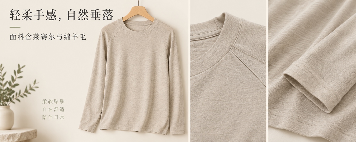 【即将到货】一衣多穿|莱赛尔羊毛长袖T恤·8色·M–2XL 3