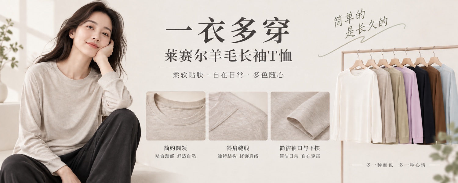 【即将到货】一衣多穿|莱赛尔羊毛长袖T恤·8色·M–2XL 1