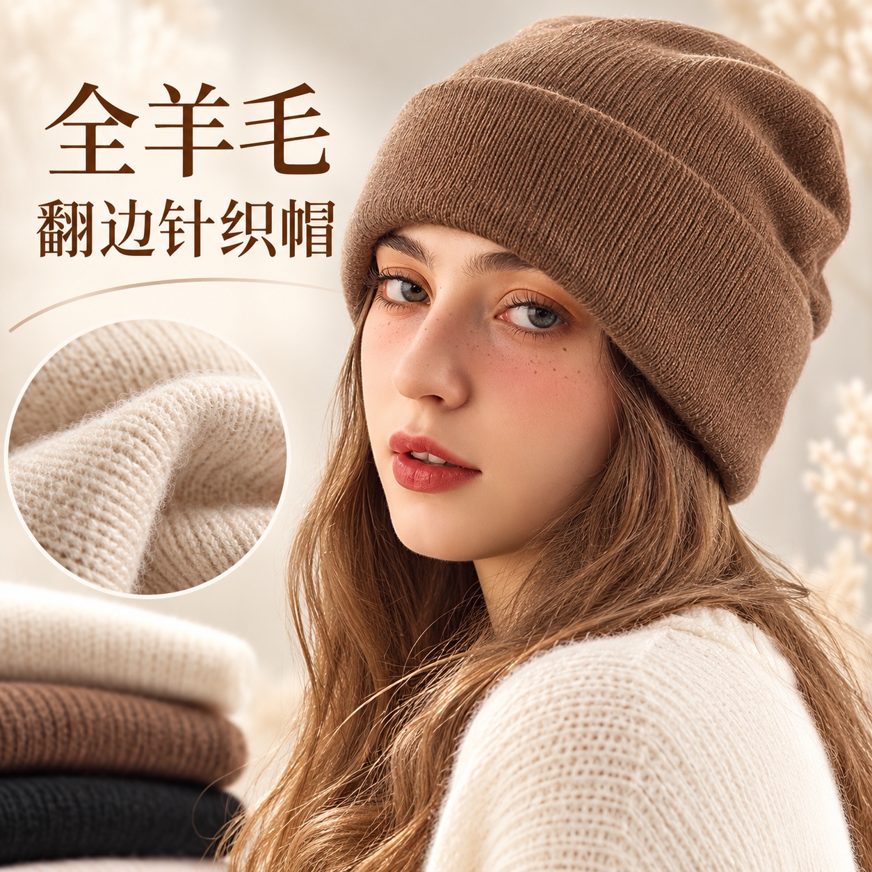 【即将到货】全羊毛翻边针织帽｜细针与粗针·21款可选