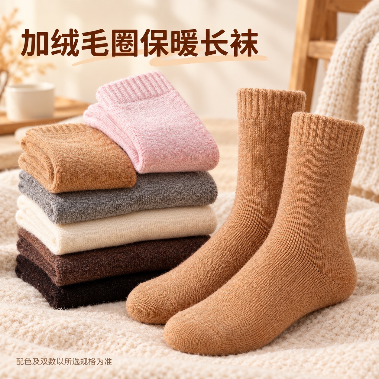 【即将到货】加绒毛圈保暖长袜｜3双/5双装·均码